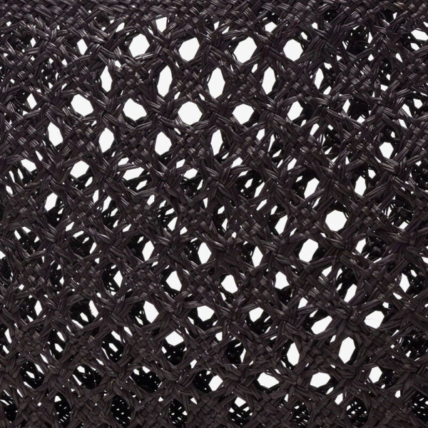 Guanabana Tote Syros Korb, Iraca, schwarz, detail